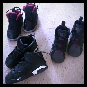 3 pair of Toddler Jordan sneakers